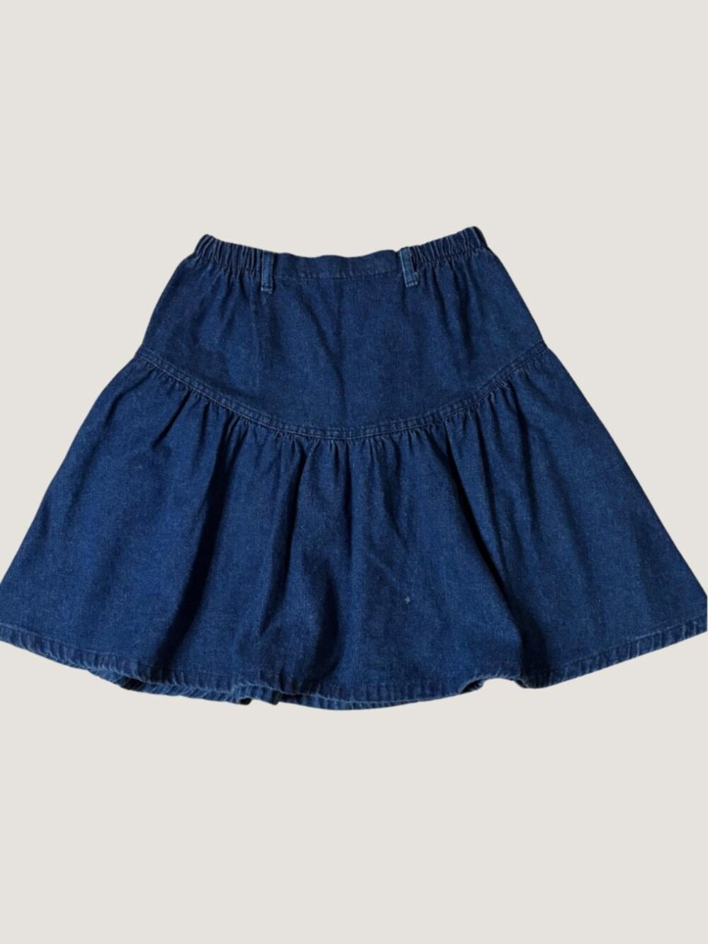 Vintage Denim Ruffle Mini Skirt Flounce Western Skirt by Landing Gear